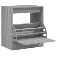 Miniatyr av produktbild för Skohylla grå sonoma 60x42x69 cm konstruerat trä