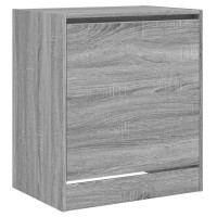 Miniatyr av produktbild för Skohylla grå sonoma 60x42x69 cm konstruerat trä