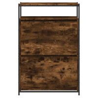 Produktbild för Skohylla rökfärgad ek 75x34x112 cm konstruerat trä