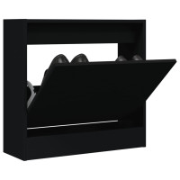 Miniatyr av produktbild för Skohylla svart 60x21x57 cm konstruerat trä