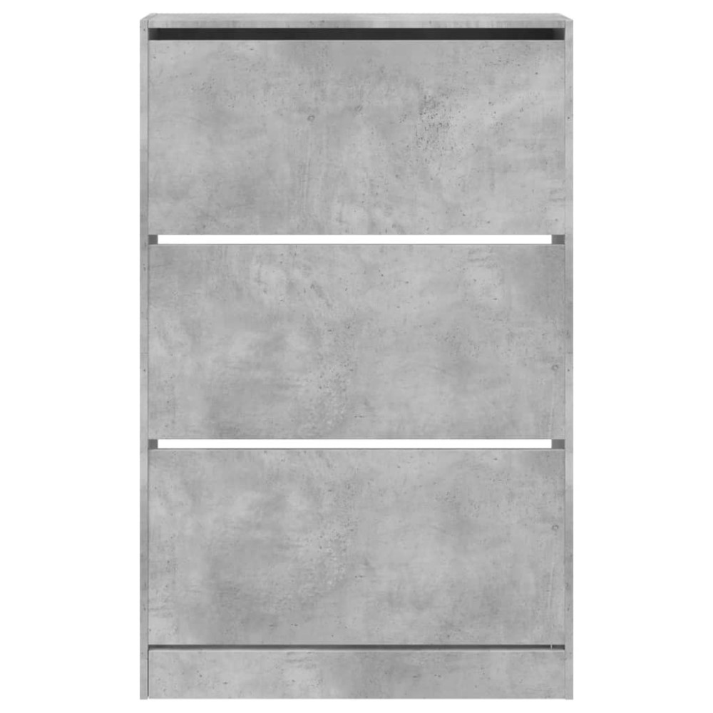 Produktbild för Skohylla betonggrå 80x21x125,5 cm konstruerat trä