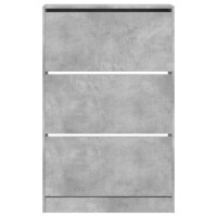 Produktbild för Skohylla betonggrå 80x21x125,5 cm konstruerat trä