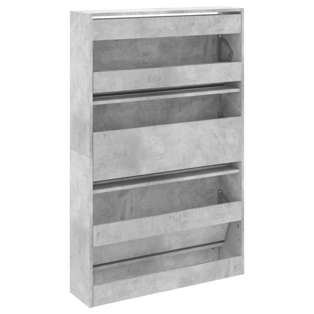Produktbild för Skohylla betonggrå 80x21x125,5 cm konstruerat trä