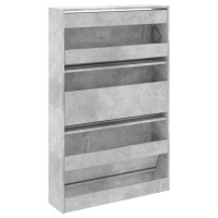Produktbild för Skohylla betonggrå 80x21x125,5 cm konstruerat trä