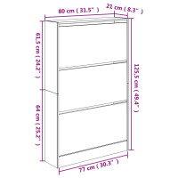 Produktbild för Skohylla betonggrå 80x21x125,5 cm konstruerat trä