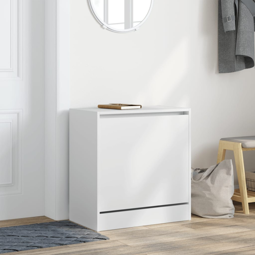 Produktbild för Skohylla vit 60x34x63,5 cm konstruerat trä