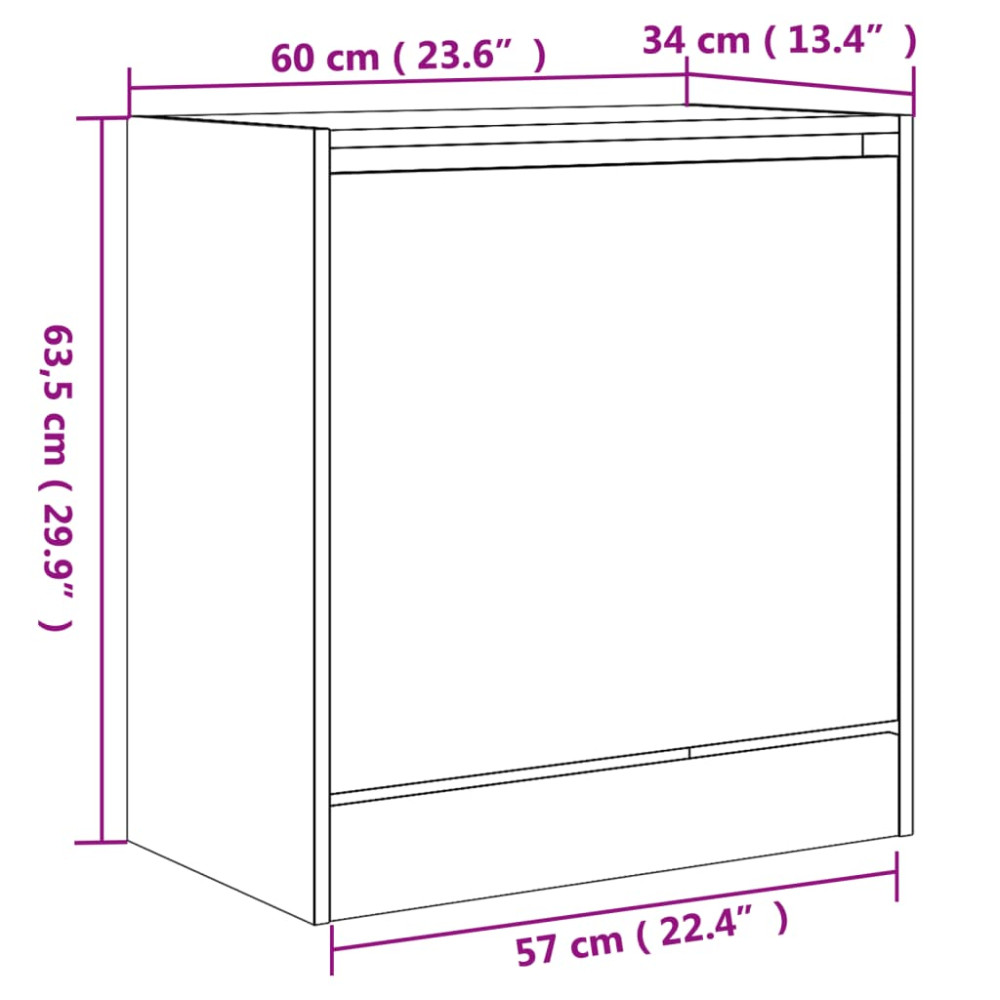 Produktbild för Skohylla vit 60x34x63,5 cm konstruerat trä