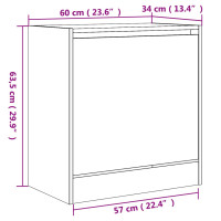 Produktbild för Skohylla vit 60x34x63,5 cm konstruerat trä