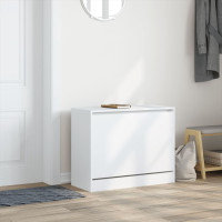Produktbild för Skoskåp vit 80x34x63 cm konstruerat trä