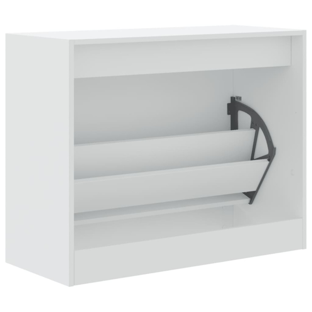 Produktbild för Skoskåp vit 80x34x63 cm konstruerat trä