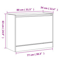 Produktbild för Skoskåp vit 80x34x63 cm konstruerat trä