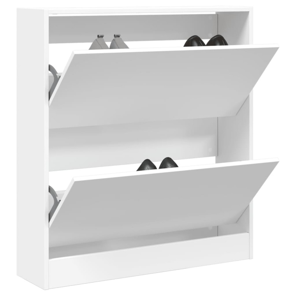 Produktbild för Skohylla vit 80x21x87,5 cm konstruerat trä