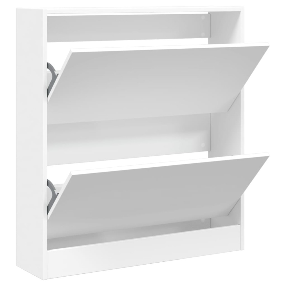 Produktbild för Skohylla vit 80x21x87,5 cm konstruerat trä