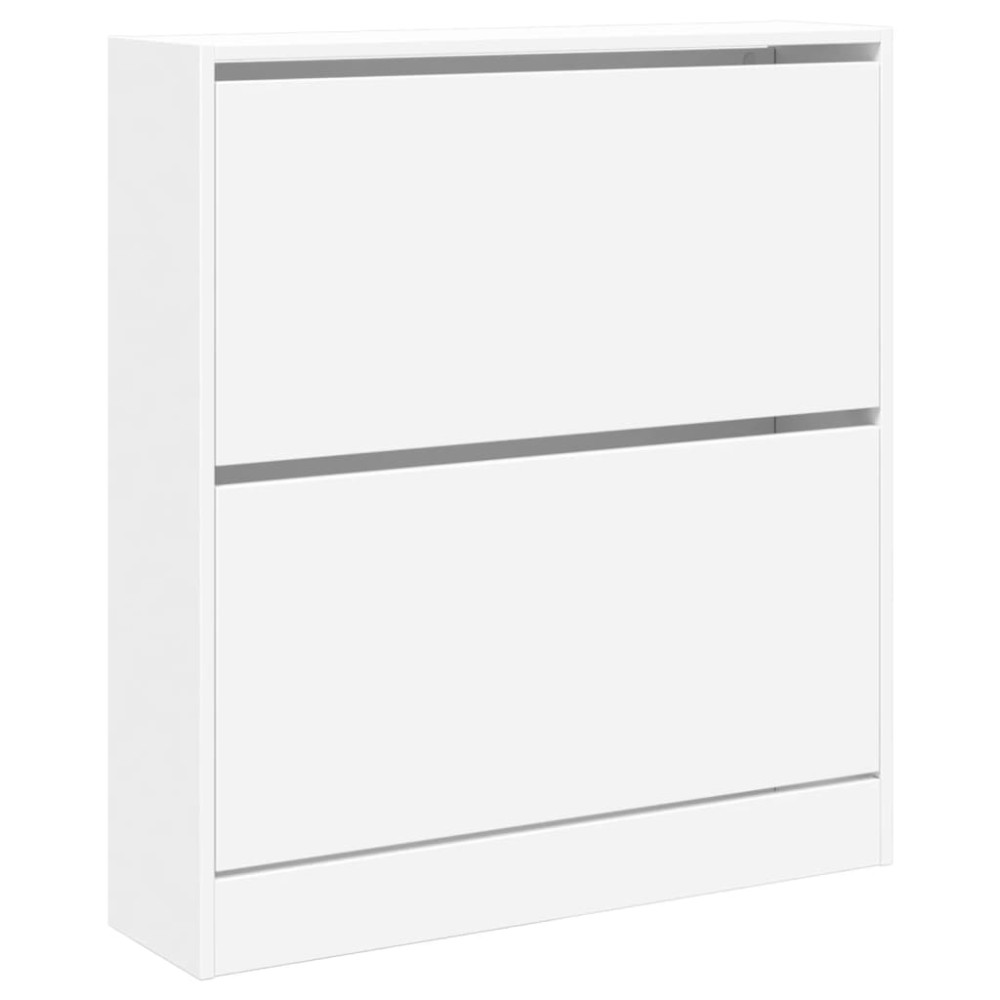 Produktbild för Skohylla vit 80x21x87,5 cm konstruerat trä