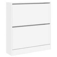 Produktbild för Skohylla vit 80x21x87,5 cm konstruerat trä