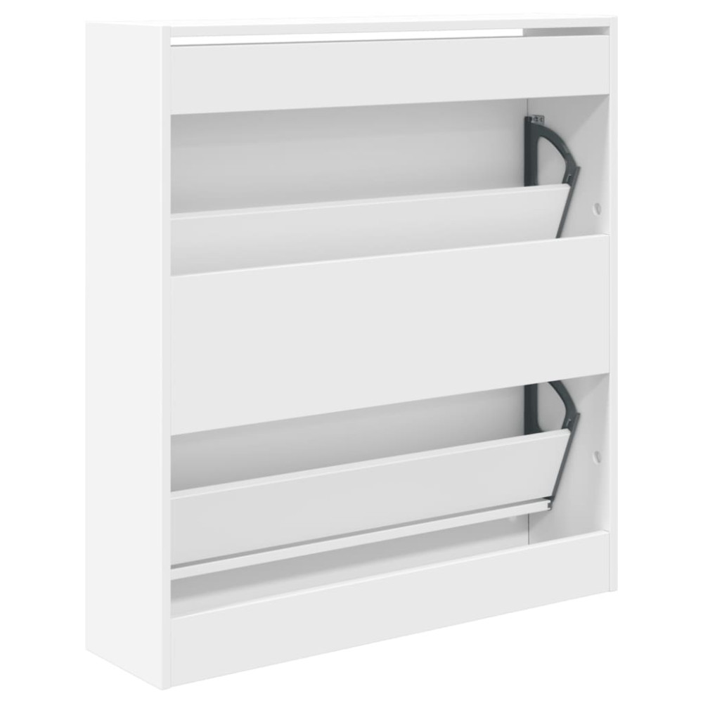 Produktbild för Skohylla vit 80x21x87,5 cm konstruerat trä