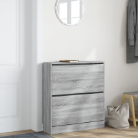 Produktbild för Skohylla grå sonoma 80x21x87,5 cm konstruerat trä