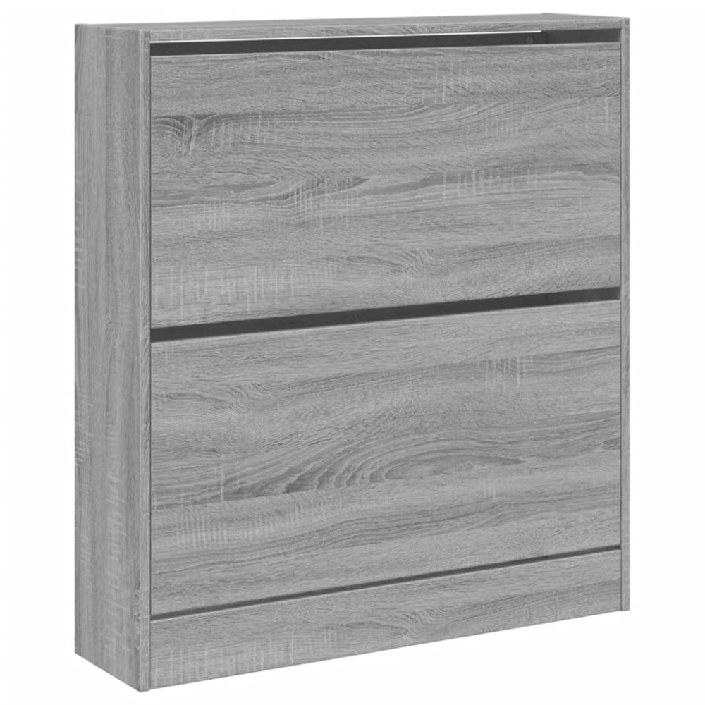 Produktbild för Skohylla grå sonoma 80x21x87,5 cm konstruerat trä