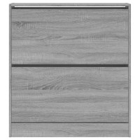 Produktbild för Skohylla grå sonoma 80x21x87,5 cm konstruerat trä