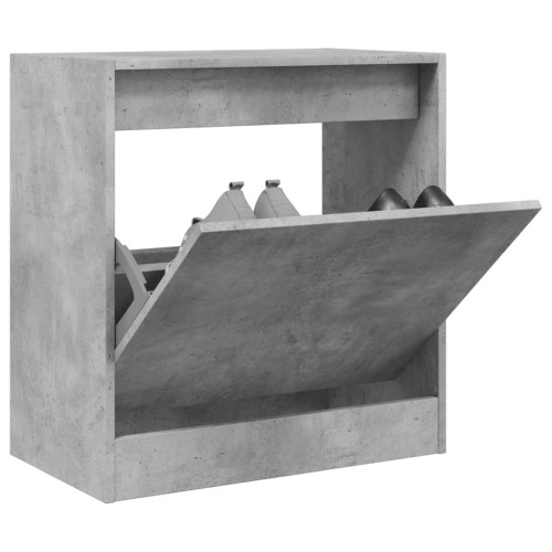 vidaXL Skohylla betonggrå 60x34x63,5 cm konstruerat trä