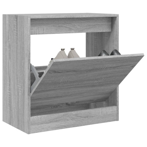 vidaXL Skohylla grå sonoma 60x34x63,5 cm konstruerat trä