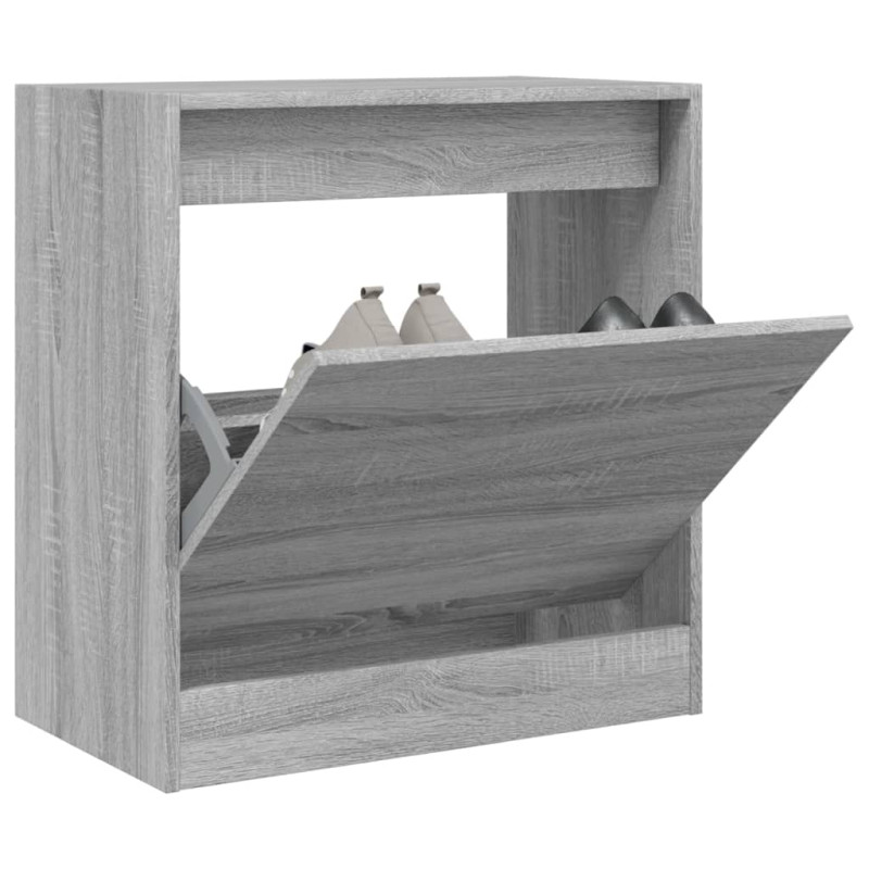 Produktbild för Skohylla grå sonoma 60x34x63,5 cm konstruerat trä