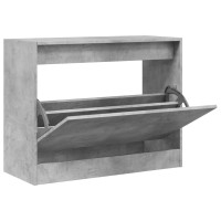 Miniatyr av produktbild för Skohylla betonggrå 80x34x63 cm konstruerat trä