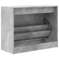Miniatyr av produktbild för Skohylla betonggrå 80x34x63 cm konstruerat trä