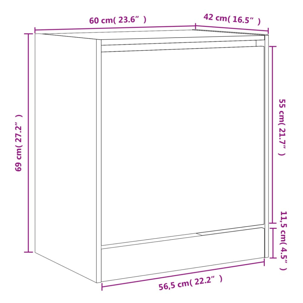 Produktbild för Skohylla betonggrå 60x42x69 cm konstruerat trä