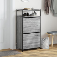 Produktbild för Skoskåp grå sonoma 60x34x112 cm konstruerat trä