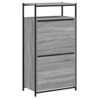 Produktbild för Skoskåp grå sonoma 60x34x112 cm konstruerat trä