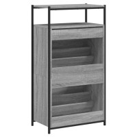 Produktbild för Skoskåp grå sonoma 60x34x112 cm konstruerat trä