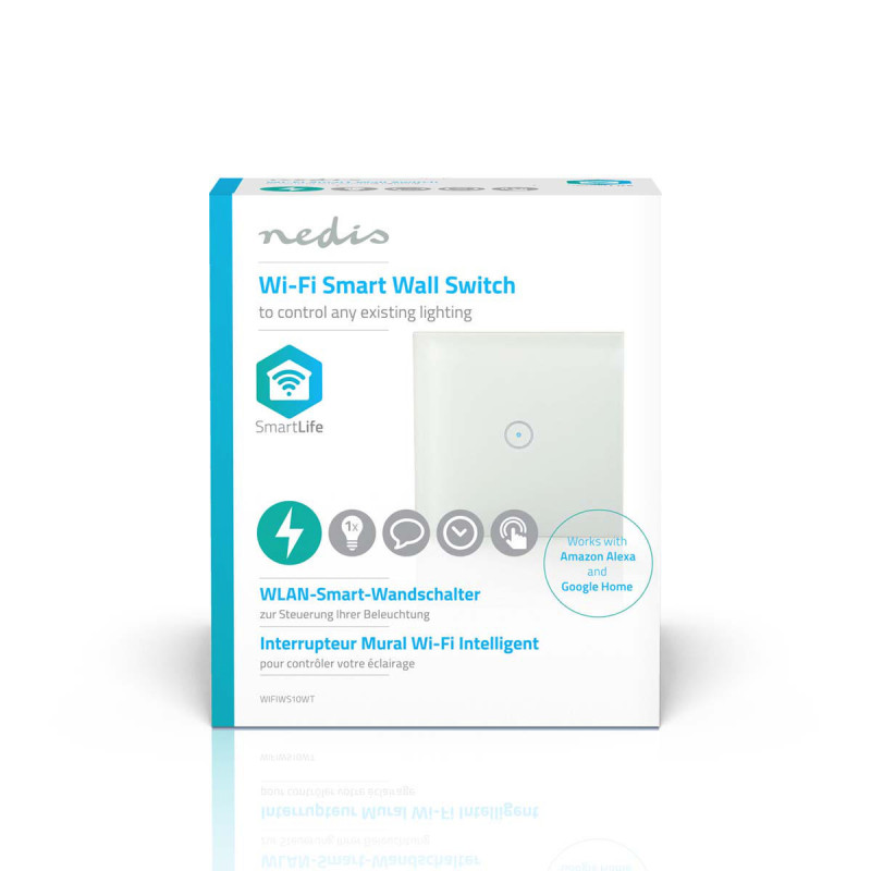 Produktbild för Nedis WIFIWS10WT belysningskontroll för smarta hem Kabel & Trådlös Vit