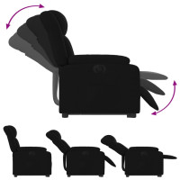 Produktbild för Elektrisk reclinerfåtölj med uppresningshjälp svart tyg
