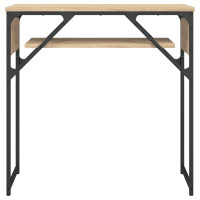Produktbild för Avlastningsbord med hylla sonoma-ek 75x30x75cm konstruerat trä