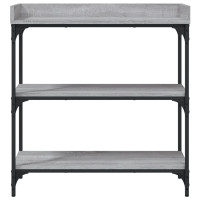 Produktbild för Konsolbord med hyllor grå sonoma 75x30x80 cm
