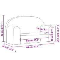 Produktbild för Barnsoffa 2-sits antracit mjuk plysch