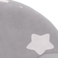 Produktbild för Bäddsoffa för barn 2-sits ljusgrå med stjärnor mjuk plysch