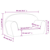 Produktbild för Barnsoffa 2-sits rosa mjuk plysch