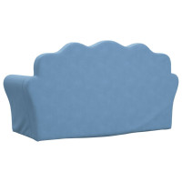 Miniatyr av produktbild för Barnsoffa 2-sits blå mjuk plysch