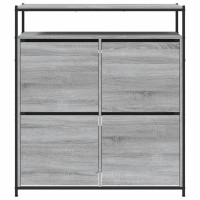 Produktbild för Skoskåp med 4 flip-lådor grå sonoma 100x34x112 cm