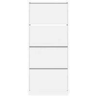 Produktbild för Skoskåp med 4 flip-lådor vit 80x34x187,5 cm