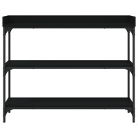 Produktbild för Konsolbord med hyllor svart 100x30x80 cm