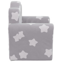 Miniatyr av produktbild för Barnsoffa ljusgrå med stjärnor mjuk plysch