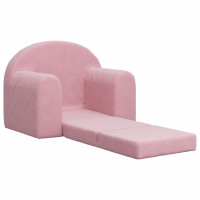 Miniatyr av produktbild för Bäddsoffa för barn rosa mjuk plysch