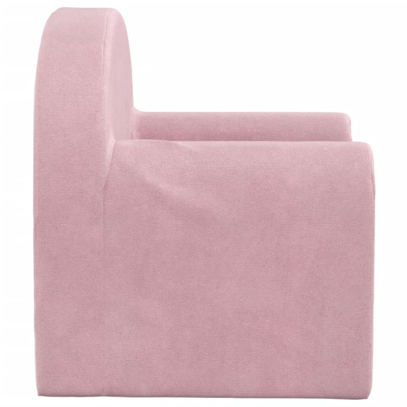 Produktbild för Bäddsoffa för barn rosa mjuk plysch