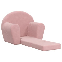 Produktbild för Bäddsoffa för barn rosa mjuk plysch