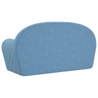 Produktbild för Bäddsoffa för barn 2-sits blå mjuk plysch
