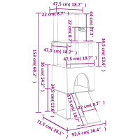 Produktbild för Klösträd med sisalpelare mörkgrå 153 cm