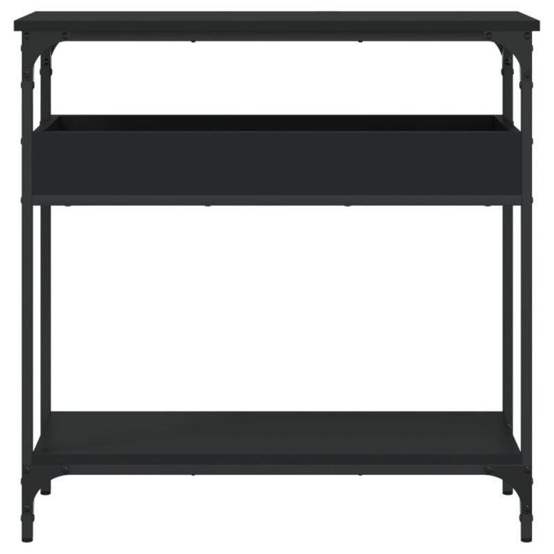 Produktbild för Konsolbord med hylla svart 75x29x75cm konstruerat trä